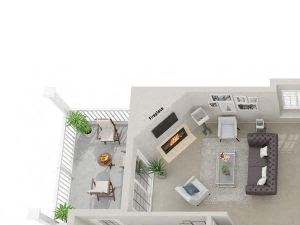 B3 3D Floor Plan B3 3D Floor Plan at the Haven of Ann Arbor, MI, 48105